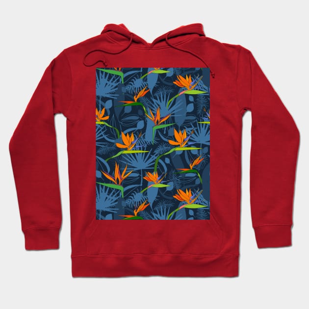 exotic flowers paradise Strelitzia tropical leaves Hoodie by artverich